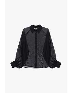 Camisa Evasé Com Mangas Largas E Transparências Dixie - Vestiti Firmati Life Smiles 2