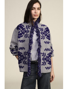 Capa De Jacquard Com Motivo Floral E Franjas Dixie - Vestiti Firmati Life Smiles