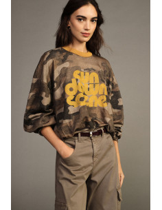 Felpa Camouflage Girocollo Stampa Grafica Dixie - Vestiti Firmati L...