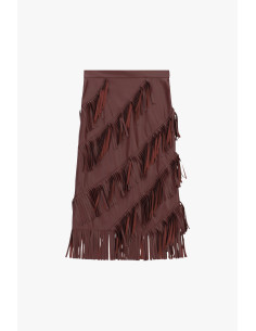 Saia midi com franjas diagonais decorativas Dixie 2