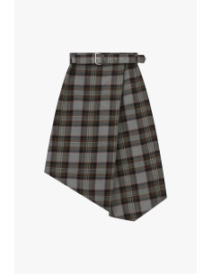 Saia midi envelope com cinto e padrão tartan Dixie 2