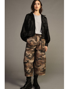 Pantaloni Palazzo Fantasia Mimetica Con Cintura Dixie - Vestiti Fir...