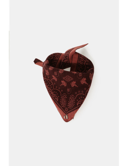 Lenço jacquard com motivo bandana e detalhe do logótipo Dixie - Bordeaux
