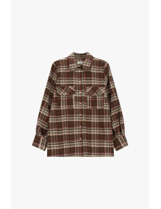 Camisa aos quadrados com bolsos frontais e mangas compridas Dixie - Azul 2