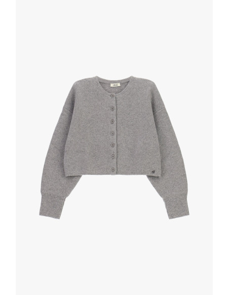 Cardigan curto com botões e mangas compridas Dixie - Cinzento