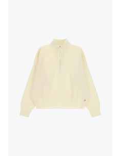 Camisola com fecho e gola alta, corte descontraído Dixie - Branco-creme