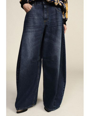 Jeans de Perna Larga de Cintura Alta com Lavagem Desgastada Dixie