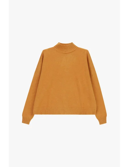 Camisola de gola redonda com acabamento canelado Please
