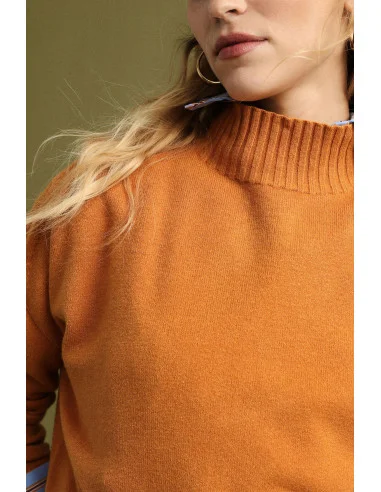 Camisola de gola redonda com acabamento canelado Please