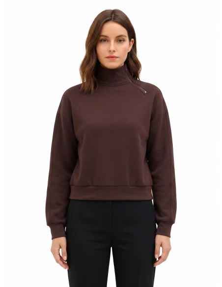 Sweatshirt Rinascimento - Castanho-escuro