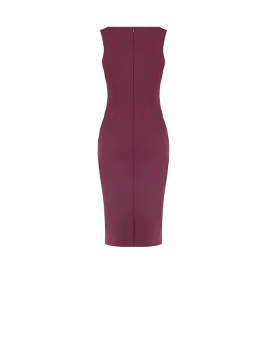 Vestido tubo com decote em coração e fivela com logótipo RR na cintura Rinascimento