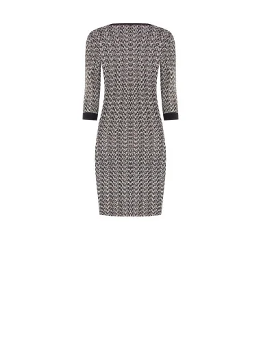 Vestido tubo em tweed com lurex Rinascimento - Preto