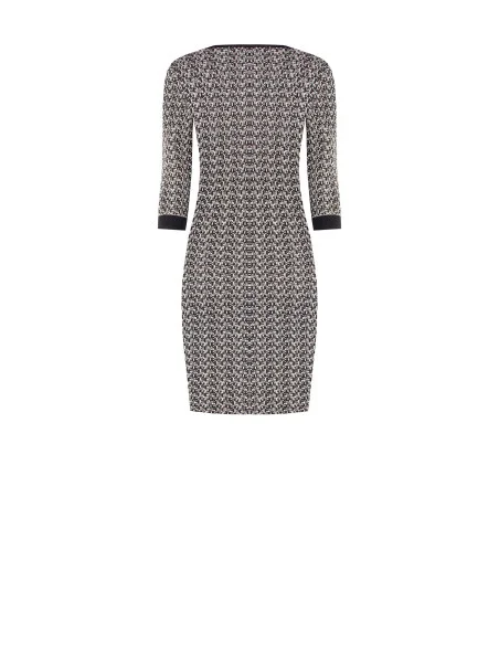Vestido tubo em tweed com lurex Rinascimento - Preto