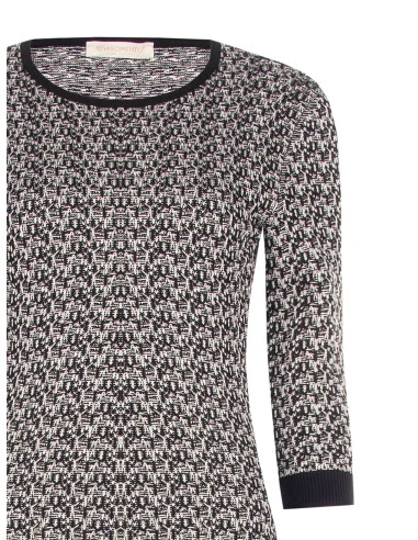 Vestido tubo em tweed com lurex Rinascimento - Preto