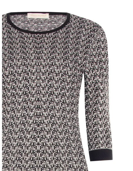 Vestido tubo em tweed com lurex Rinascimento - Preto