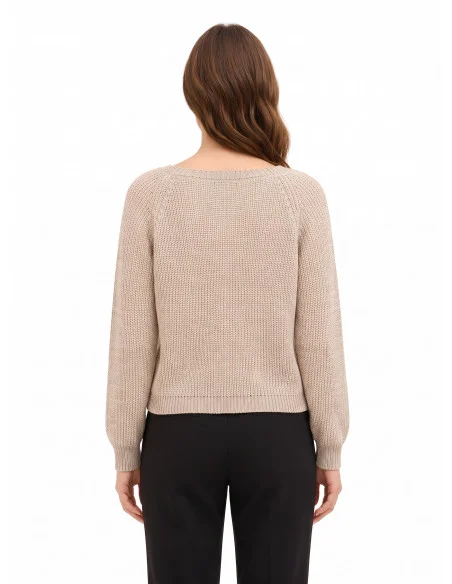 Camisola Tricotada com Lurex Rinascimento - Bege