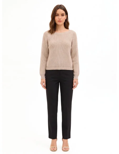 Camisola Tricotada com Lurex Rinascimento - Bege