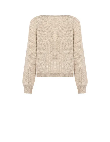 Camisola Tricotada com Lurex Rinascimento - Bege