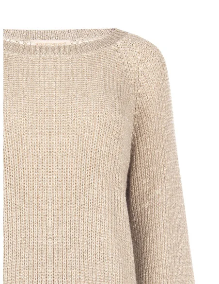 Camisola Tricotada com Lurex Rinascimento - Bege