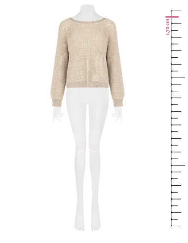 Camisola Tricotada com Lurex Rinascimento - Bege