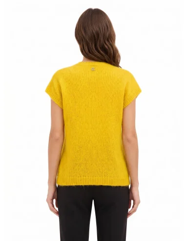 Camisola oversized em mohair com decote em V Rinascimento - Verde-azeitona