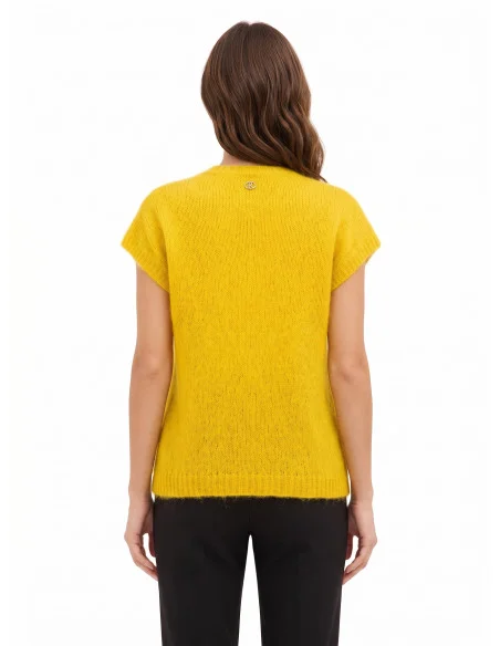 Camisola oversized em mohair com decote em V Rinascimento - Verde-azeitona