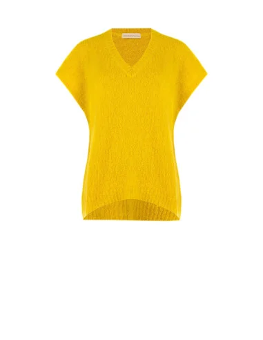 Camisola oversized em mohair com decote em V Rinascimento - Verde-azeitona