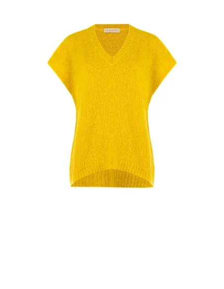 Camisola oversized em mohair com decote em V Rinascimento - Verde-azeitona
