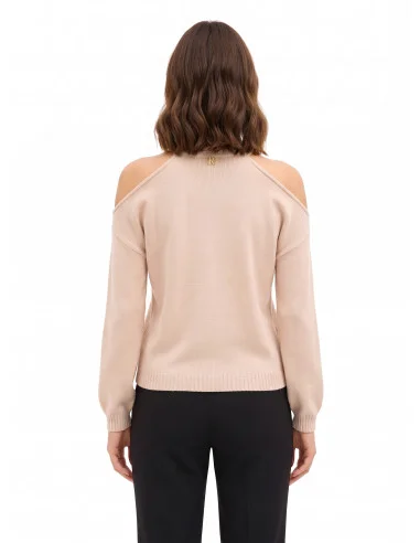 Camisola leve em mistura de viscose com recortes nos ombros Rinascimento