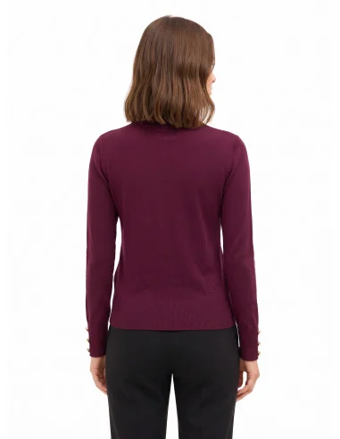 Camisola de gola alta em malha Ecotec com logótipo RR bordado Rinascimento - Bordeaux
