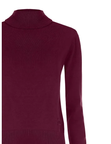 Camisola de gola alta em malha Ecotec com logótipo RR bordado Rinascimento - Bordeaux