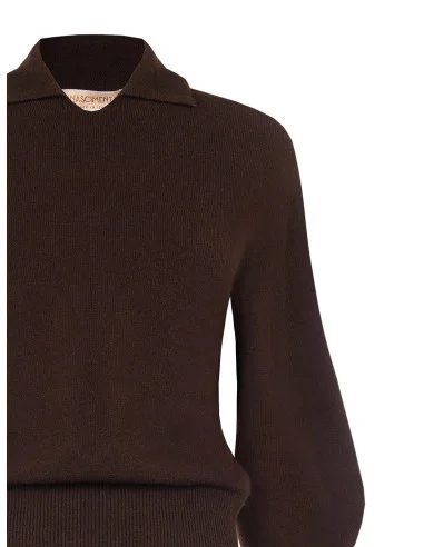 Camisola Polo em Mistura de Viscose Rinascimento - Castanho-escuro