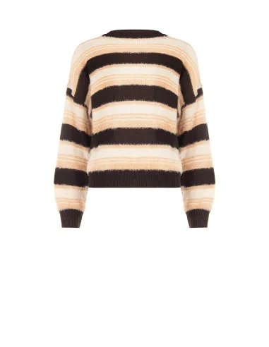 Camisola às riscas com fio efeito pelo Rinascimento