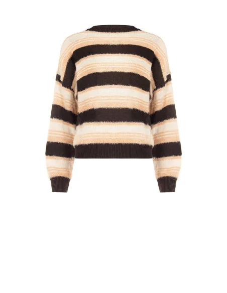 Camisola às riscas com fio efeito pelo Rinascimento