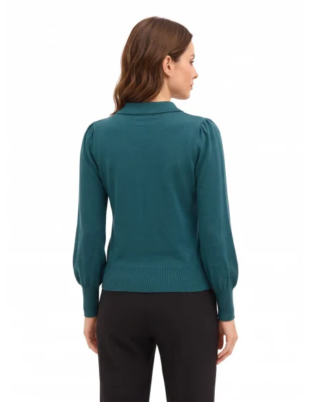 Camisola Polo com Logo Rr Bordado Rinascimento - Verde