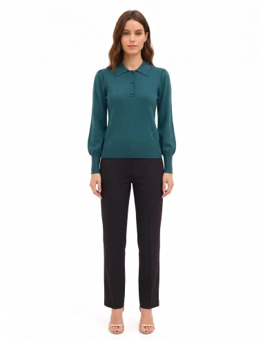 Camisola Polo com Logo Rr Bordado Rinascimento - Verde