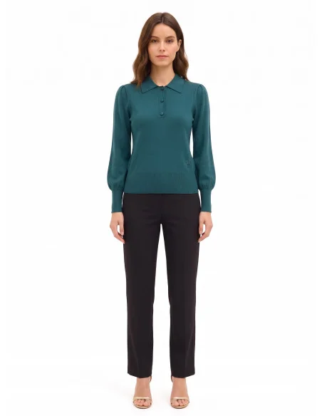 Camisola Polo com Logo Rr Bordado Rinascimento - Verde