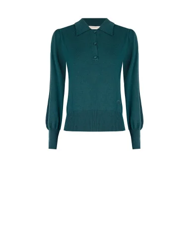 Camisola Polo com Logo Rr Bordado Rinascimento - Verde