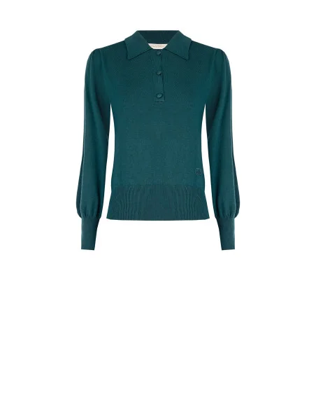 Camisola Polo com Logo Rr Bordado Rinascimento - Verde