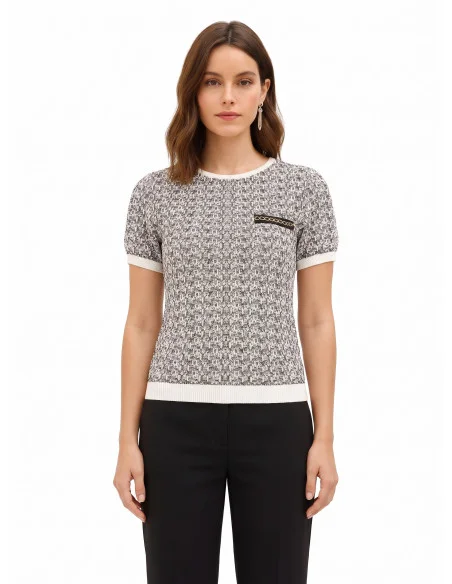 Camisola de tweed com lurex Rinascimento