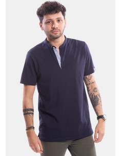 T-shirt com gola coreana Rodrigo