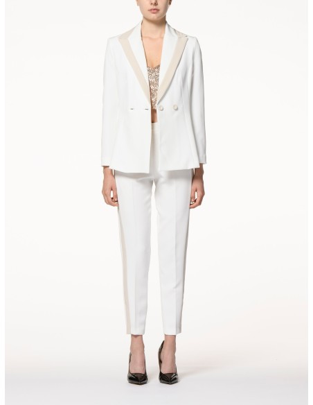 Calças rectas com faixa em contraste Rinascimento