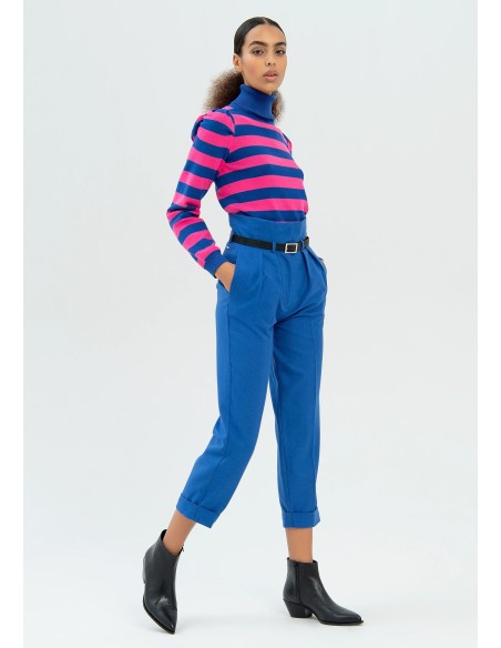 Fracomina Calças de cintura alta regulares em tecido técnico