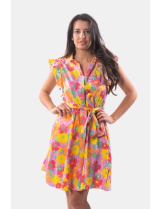 Fracomina Floral Fantasy Mini Chemisier Dress