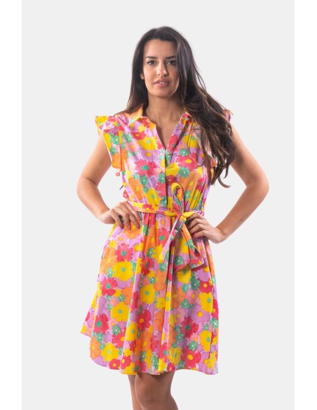 Fracomina Floral Fantasy Mini Chemisier Dress