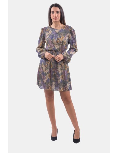 Vestido de fio de lamé floral Lokita