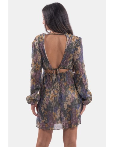 Vestido de fio de lamé floral Lokita