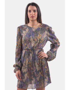 Vestido de fio de lamé floral Lokita