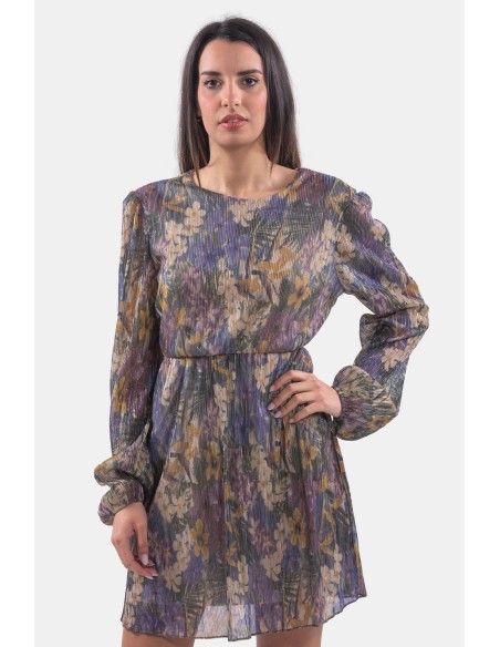 Vestido de fio de lamé floral Lokita