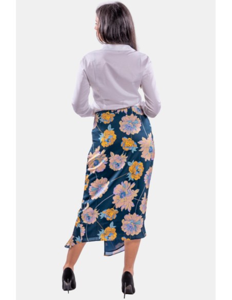 Saia Longuette Guess com fenda e estampado floral